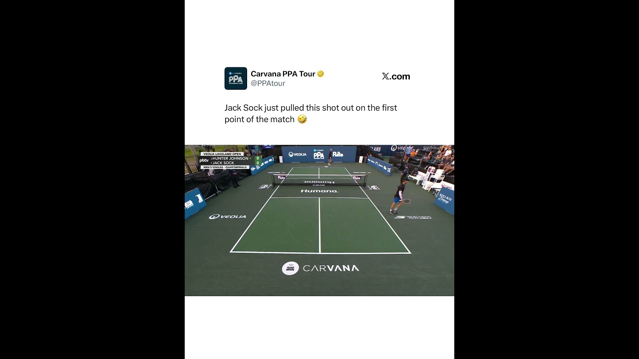 No way Jack Sock just started this pickleball match with this shot 😳