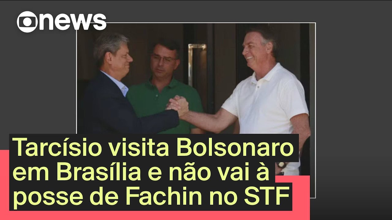 Tarcísio visita Bolsonaro em Brasília e não vai à posse de Fachin no STF | GloboNews Mais