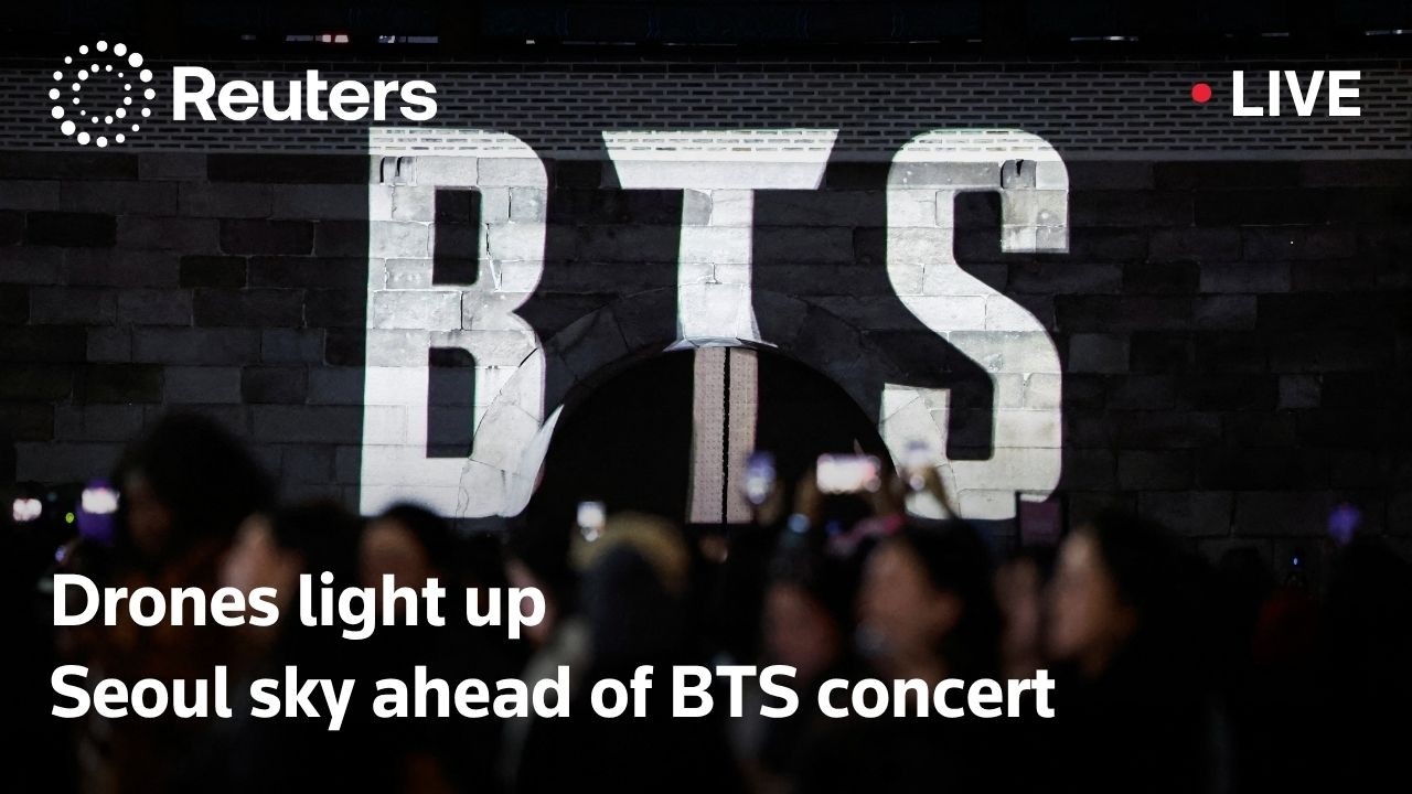LIVE: Drones light up Seoul sky ahead of BTS concert