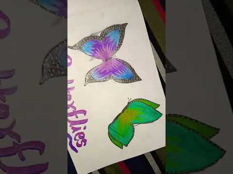 how to draw butterfly half and full face drawing #remix #lifeisbutadream #doodleart #doodlequest #d6