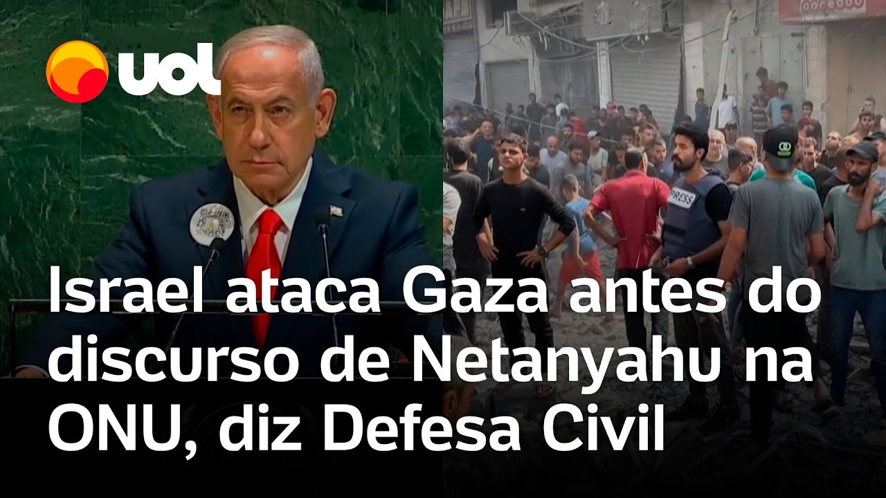 Israel ataca Gaza e deixa 22 mortos antes do discurso de Netanyahu na ONU, relata Defesa Civil