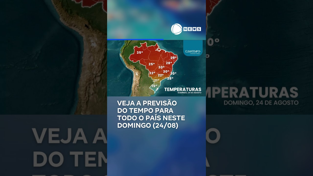Confira a previsão do tempo para domingo (24/08)