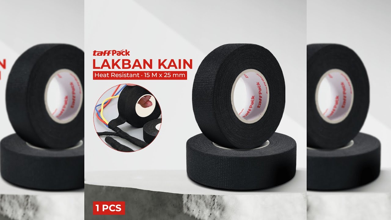 TaffPACK Lakban Kain Adhesive Cloth Tape Heat Resistant 15M 25mm - TF11 Pratinjau video produk TaffPACK Lakban Kain Adhesive Cloth Tape Heat Resistant 15M 25mm - TF11