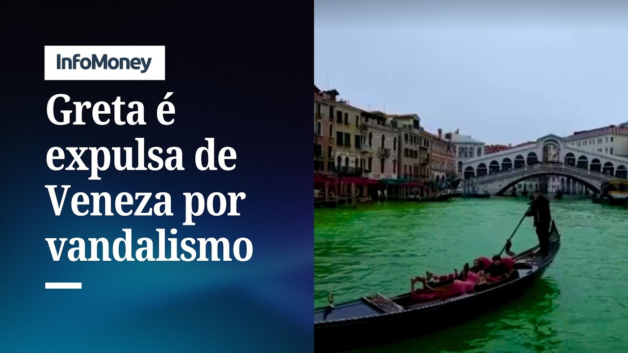 Veneza expulsa Greta Thumberg após a ativista tingir canal de verde | InfoMoney News