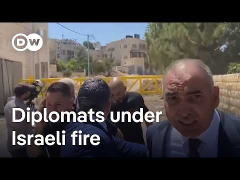 Israeli troops fire 'warning shots' at diplomats visiting occupied West Bank | DW News