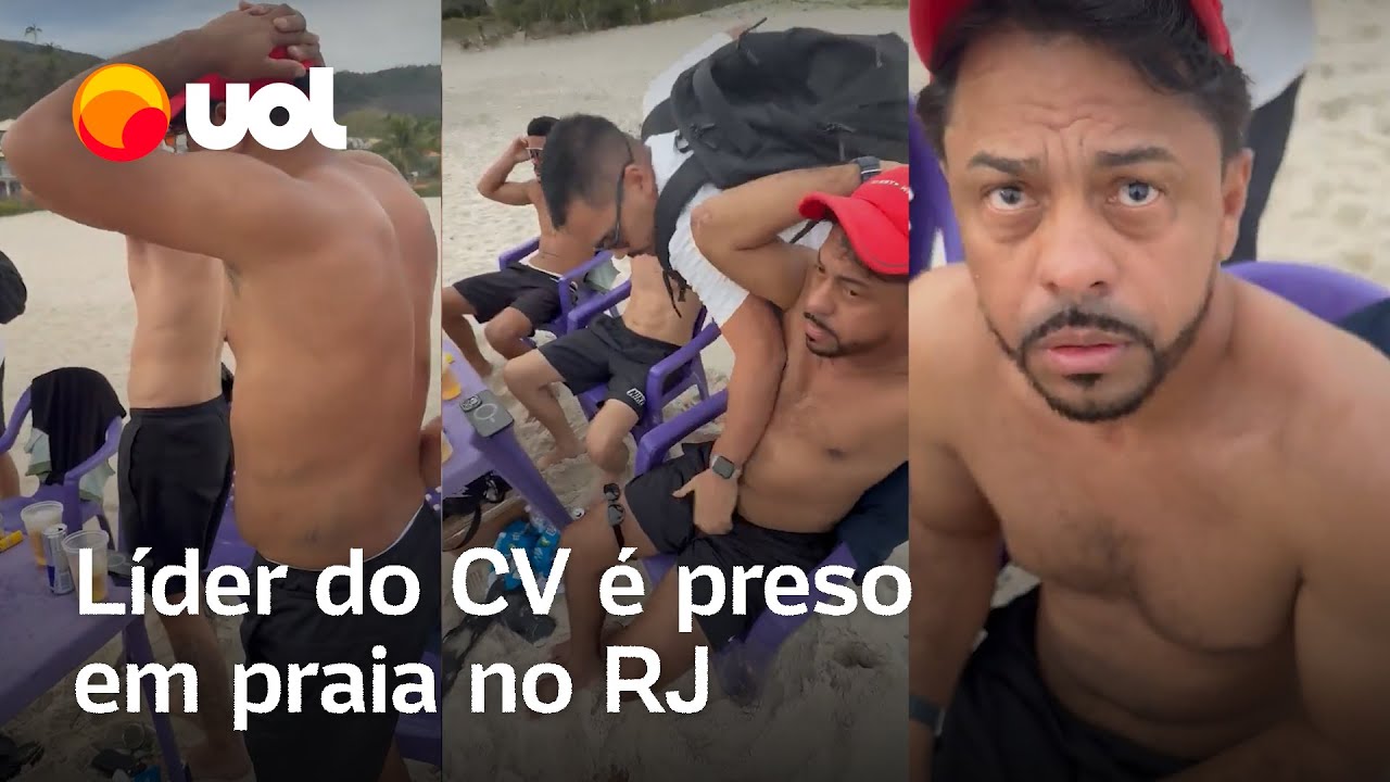 Chefe do Comando Vermelho em MT é preso enquanto bebia whisky em praia no Rio de Janeiro veja vídeo
