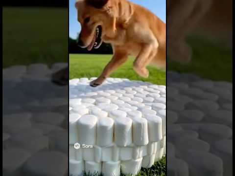 He loves his bouncy marshmallow bed! #shorts