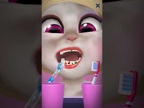 Angela's teath clean 🫧🪥#mytalkingangela #shortsfeed #games