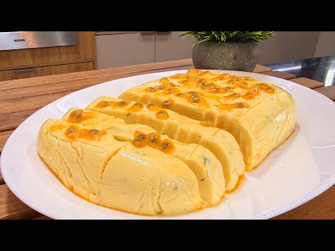 MOUSSE DE MARACUJÁ DE CORTE💛✨Só leva 4 ingredientes!