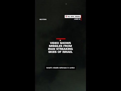 Video shows missiles from Iran streaking skies of Israel