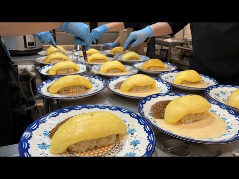 한달에 16000그릇씩 팔리는! 사르륵 갈리는 폭신한 오므라이스 만들기 달인 Fluffy omelette fried rice master - Korean street food