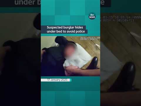 Suspected burglar hides under bed to avoid police #itvnews