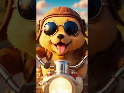 子犬がサングラスをかけてバイクで疾走 #shorts #犬#バイク