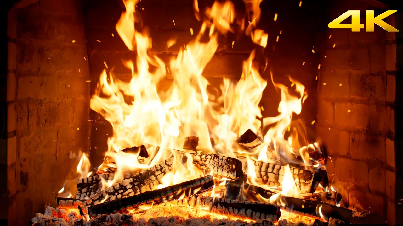 🔥 Slow-Burning Fireplace with Tranquil Fire Glow & Rustling Flames to Calm Your Mind Before Sleep