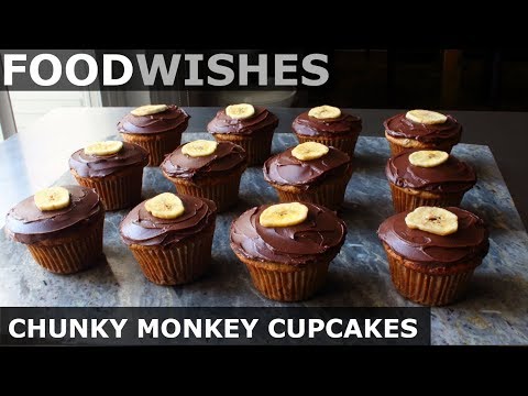Chunky Monkey Cupcakes (Chocolate Walnut Banana) - Food Wishes