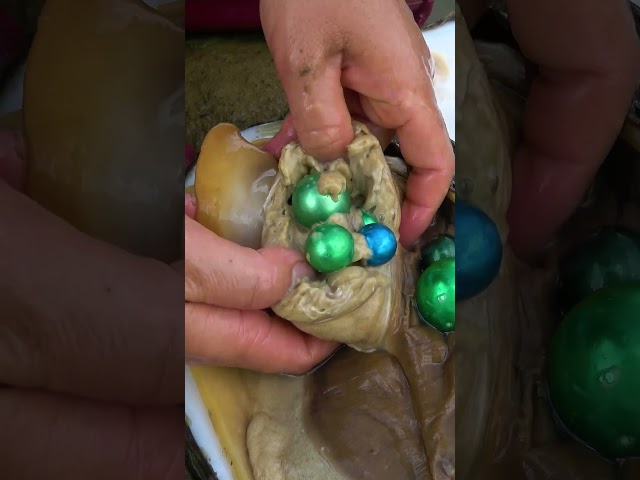 The beautiful woman pulled out a translucent pearl