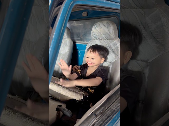 Xe tải bóp kèn bị mẹ la #shortvideo #huynhthaitv