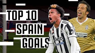 Top 10 Goals in Spain! | Nedved v Barça, Del Piero v Real Madrid & More! | Juventus