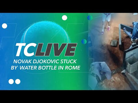 Novak Djokovic Stuck by Water Bottle in Rome | Tennis Channel Live