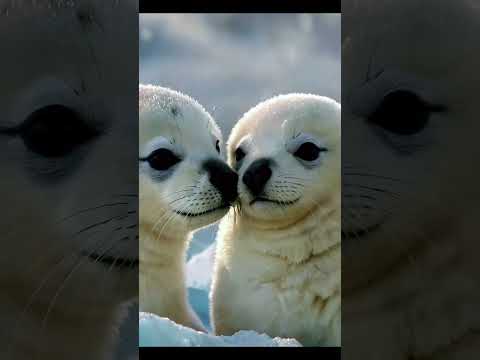 Cute Baby Seals Snuggling in the Blizzard! 🦭❄️ | Cozy Animal Short