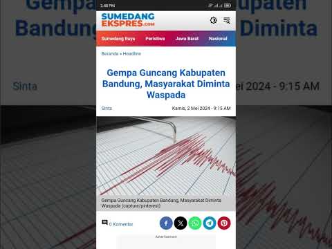 Gempa Guncang Kabupaten Bandung, Masyarakat Diminta Waspada