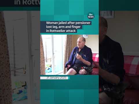 Woman jailed after pensioner lost leg, arm and finger in Rottweiler attack.