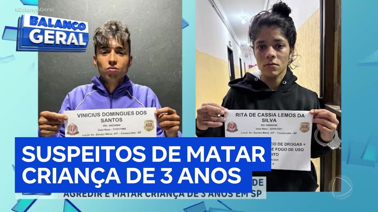 Mãe e padrasto são presos acusados de agredirem e matarem criança de apenas 3 anos em São Paulo