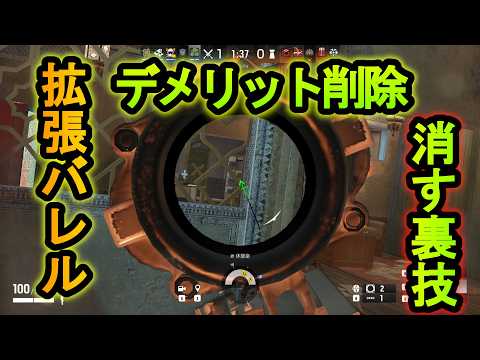 【R6S】拡張バレルのデメリットを削除する裏技!?反動を0にする方法【レインボーシックスシージ】