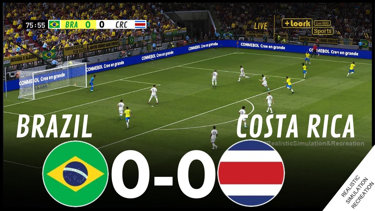 🔴 Brasil vs Costa Rica EN VIVO 🏆 | ⚽ Partido de hoy EN VIVO simulación y recreación de videojuego