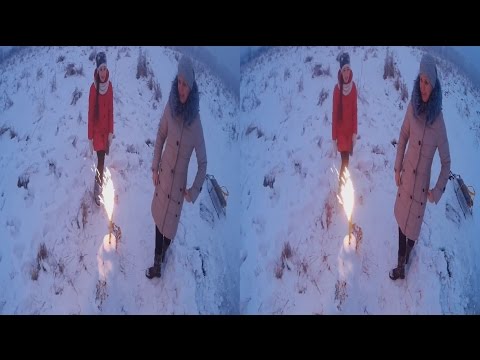 Burning Snowman 3D! Apogee New Year holidays! 3D VIDEO
