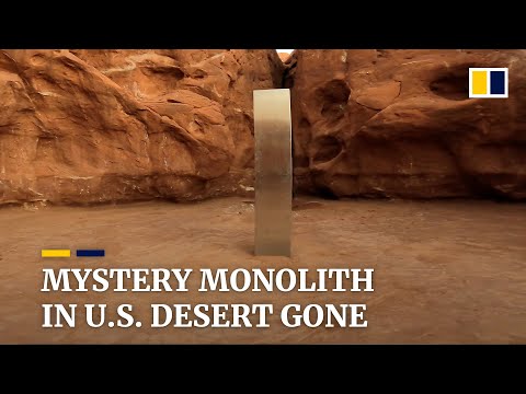 Mystery metal pillar found in US desert disappears