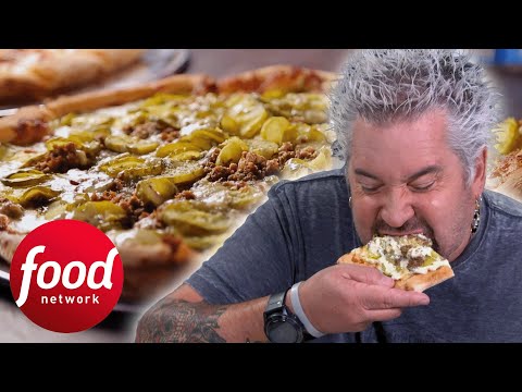 Guy is Blown Away By This Pickle Pizza | Diners Drive-Ins & Dives