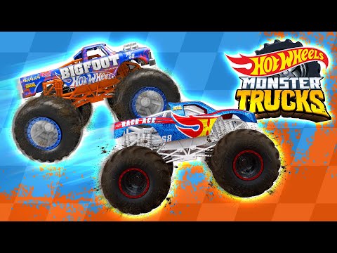 @Hot Wheels | Monster Trucks Road to Camp Crush | Race Ace vs. Bigfoot