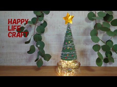 【ペーパークラフト paper craft 】ユーカリの葉で作るクリスマスツリー[ Christmas tree made from eucalyptus leaves ] 🎄