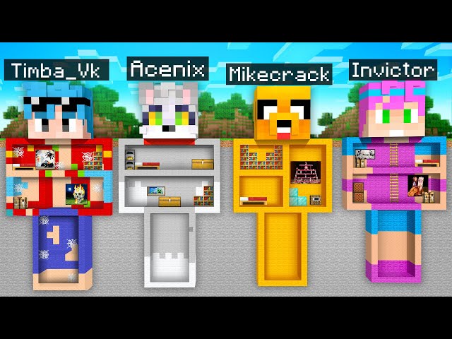 BASES SECRETAS en MINECRAFT 😱 NOOB vs PRO vs HACKER vs DIOS 😂 ACENIX