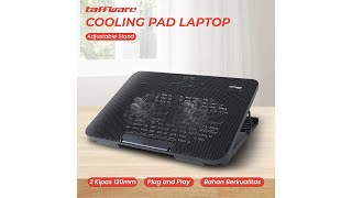 Pratinjau video produk Taffware Cooling Pad Laptop Stand 2 Kipas 120mm 17Inch - N99