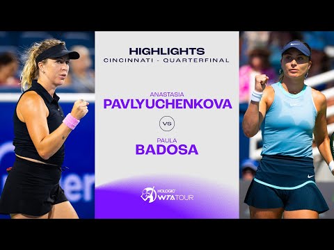 Anastasia Pavlyuchenkova vs. Paula Badosa | 2024 Cincinnati Quarterfinal | WTA Match Highlights