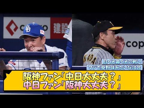 阪神ファン「中日大丈夫？」中日ファン「阪神大丈夫？」【なんJ/2ch/5ch/ネット 反応 まとめ/阪神タイガース/岡田監督/中日ドラゴンズ】