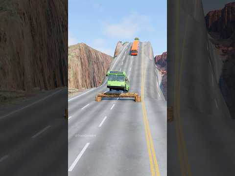 Buses vs log trap part2215 #automobile #shortvideo #beamngdrive #shorts #india