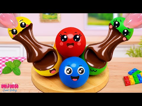 🍰Adorable Chocolate Ball Recipe🍰How To Make Miniature Chocolate Ball Cake | Mina Sweet Baking