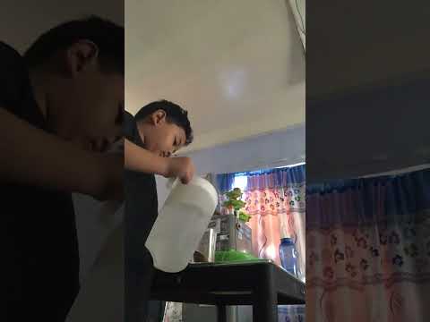 Making a chocolate drink (milo)