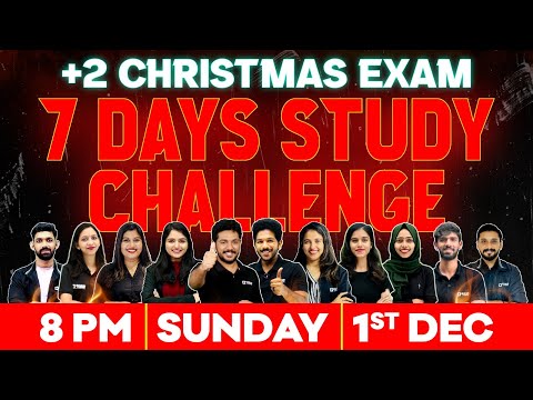 Plus Two Christmas Exam 7 days Challenge |  Full Marks Study Plan | Exam Winner