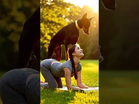Yoga Interrupted by Puppy Kisses #puppy #goldenretreiver #goldenretriever #goldenretreivers