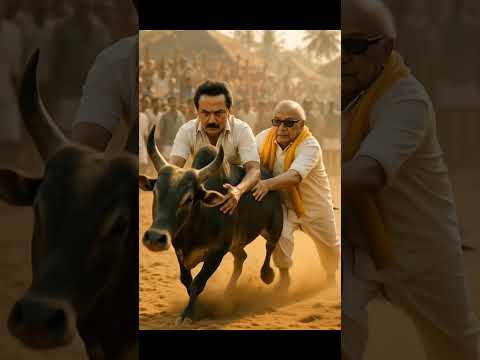 🐮🔥🥰Jallikattu Participate CM And Father #jallikattu #stalin #dmk #entertainment #politicalnews #ai