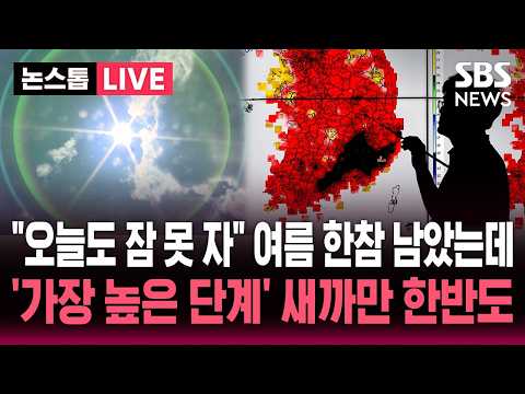 [🔴속보] "오늘 밤도 잠 못 자" 역대급 폭염 열대야 주의보 ..여름 한참 남았는데 '폭염 가장 높은 단계' 새까만 한반도 / SBS 논스톱 라이브
