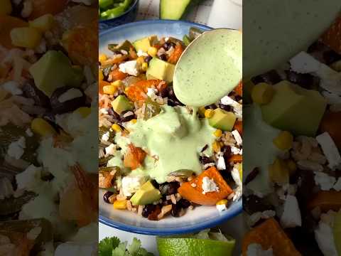 Black Bean Rice Bowl with Greek Yogurt Lime Dressing