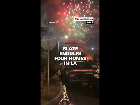 Blaze engulfs 4 homes in Los Angeles
