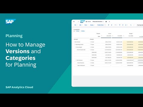 How to Manage Versions and Categories for Planning: SAP Analytics Cloud