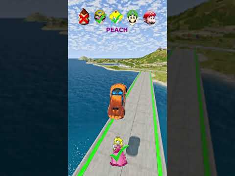 Car jump challenge #mario #wario #pricesspeach #bowser #beamngdrive #shorts