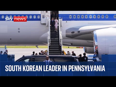 South Korean President Lee Jae Myung arrives at Philadelphia airport